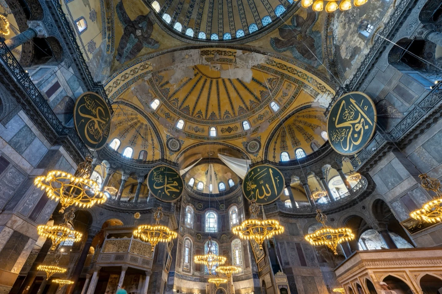 Hagia Sophia Interior Golden Ceiling Detail