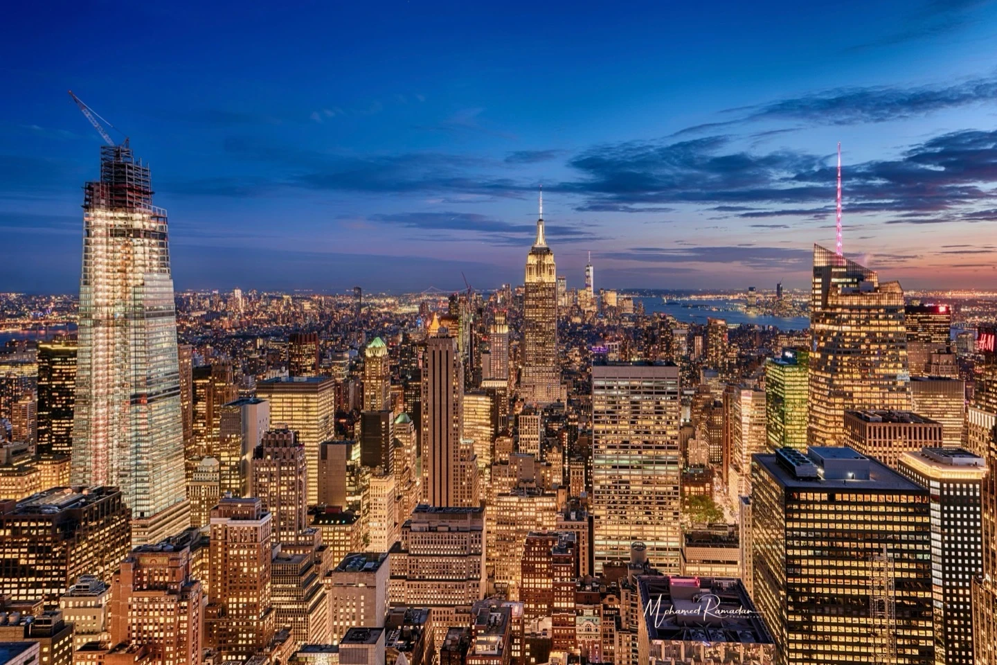 New York City Skyline Golden Hour Architecture