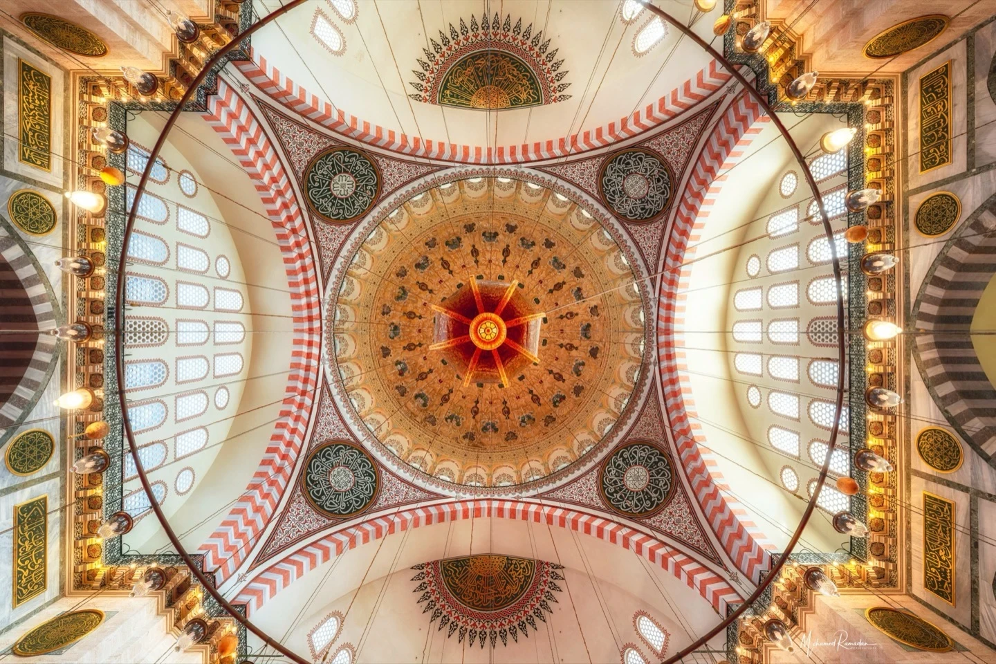 Suleymaniye Mosque Ceiling Full Istanbul