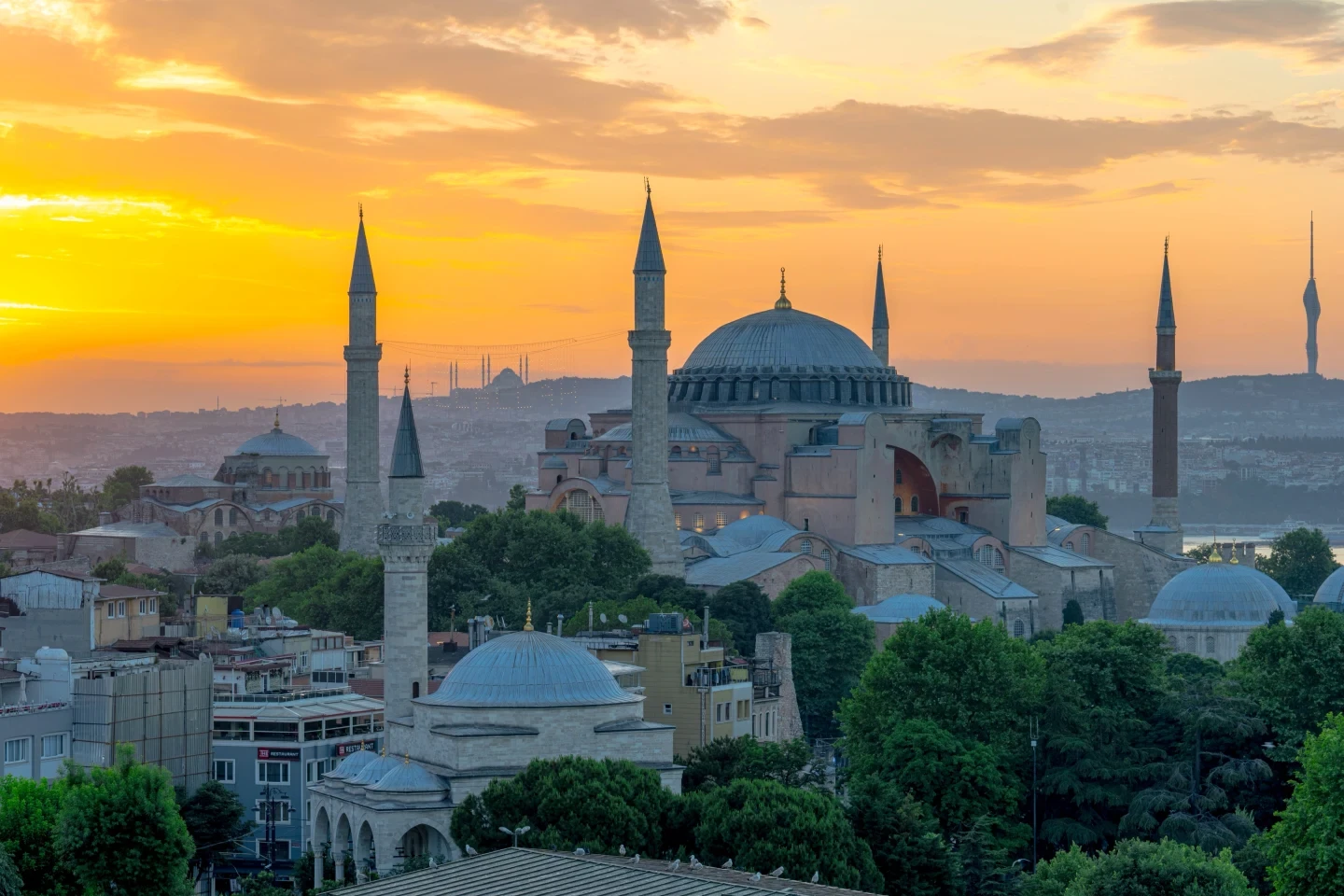 Hagia Sophia Istanbul Golden Hour Landscape
