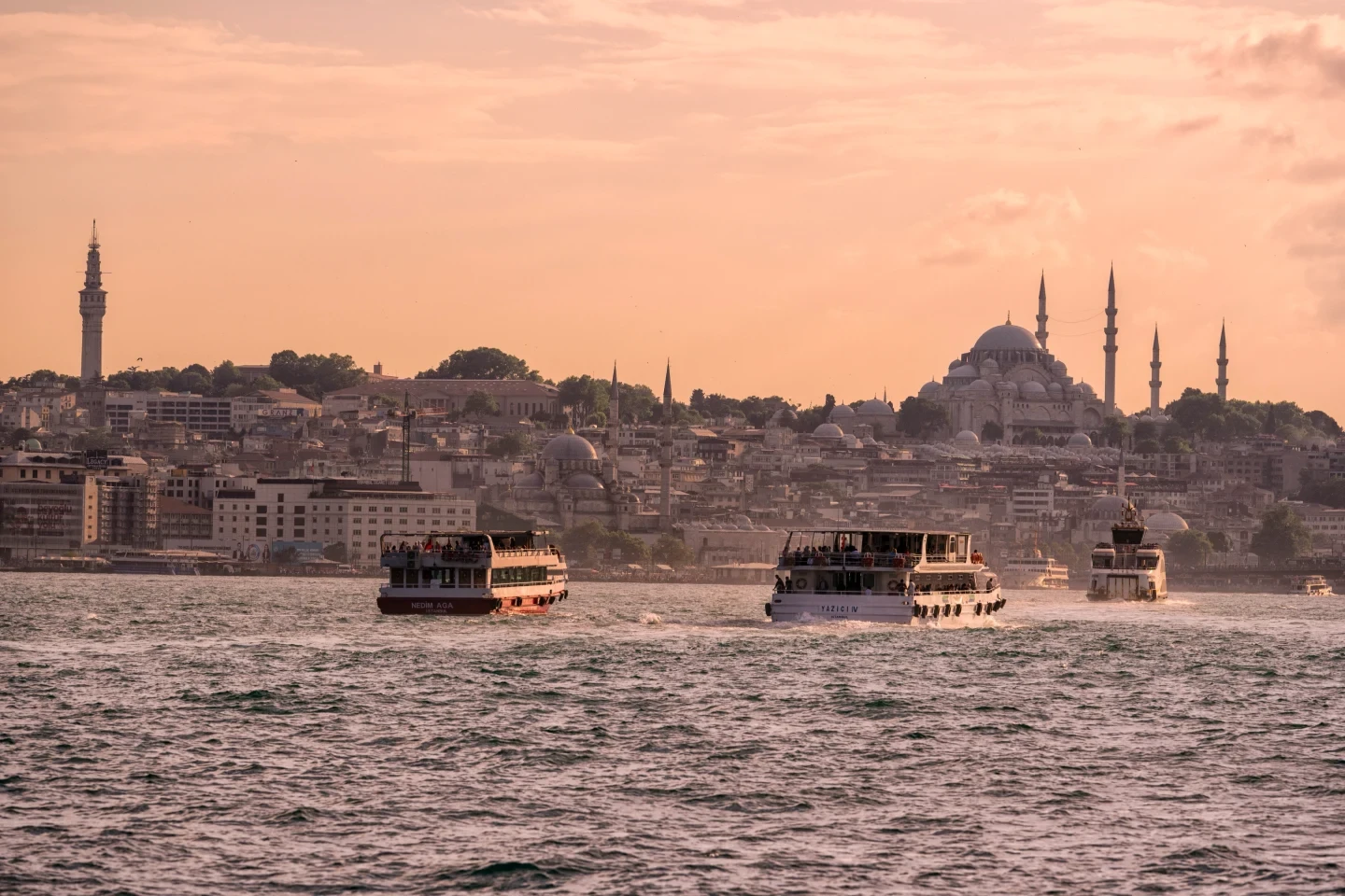 Istanbul Bosphorus Golden Hour Dusk
