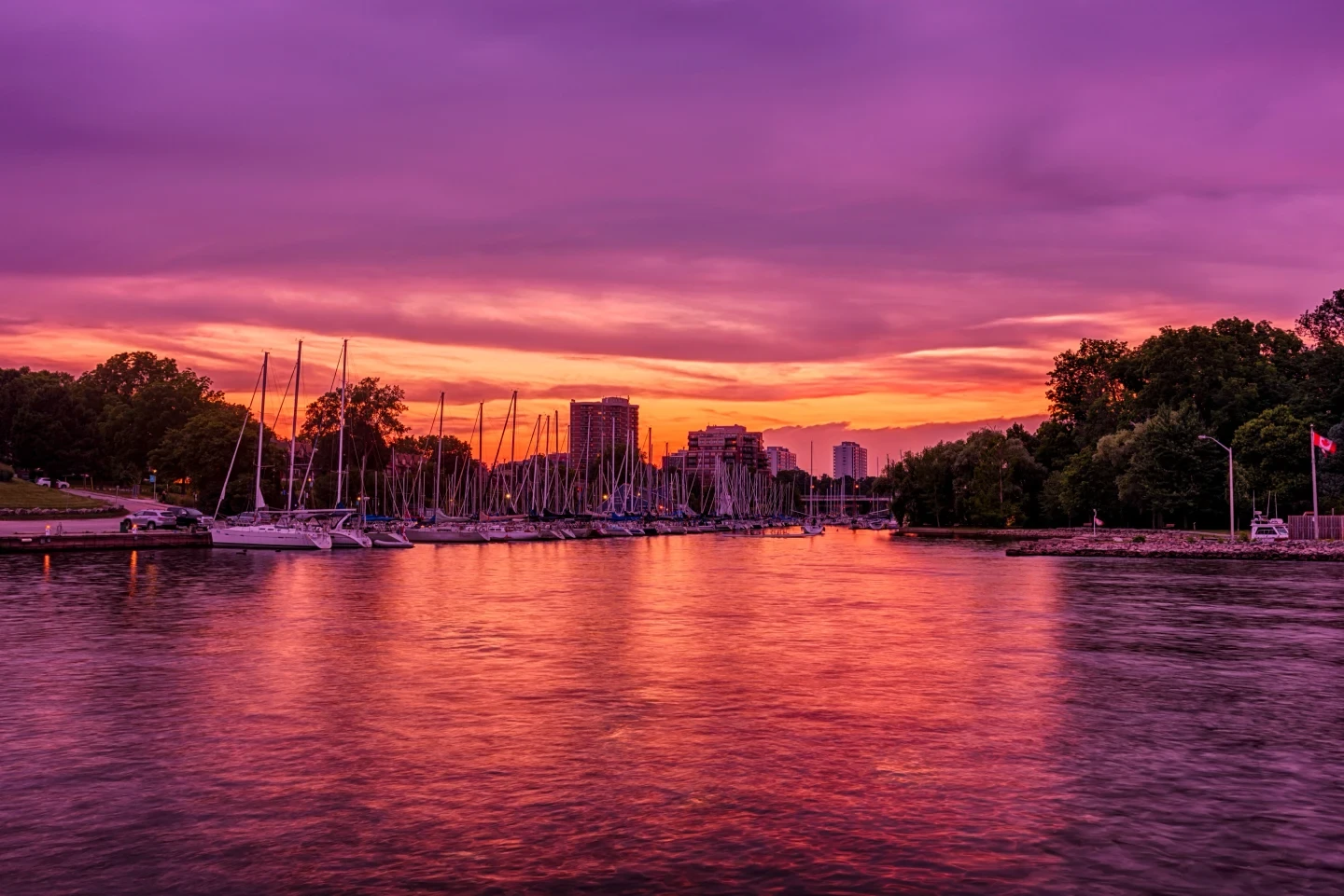 Oakville Harbour Violet Sunset Fine Art