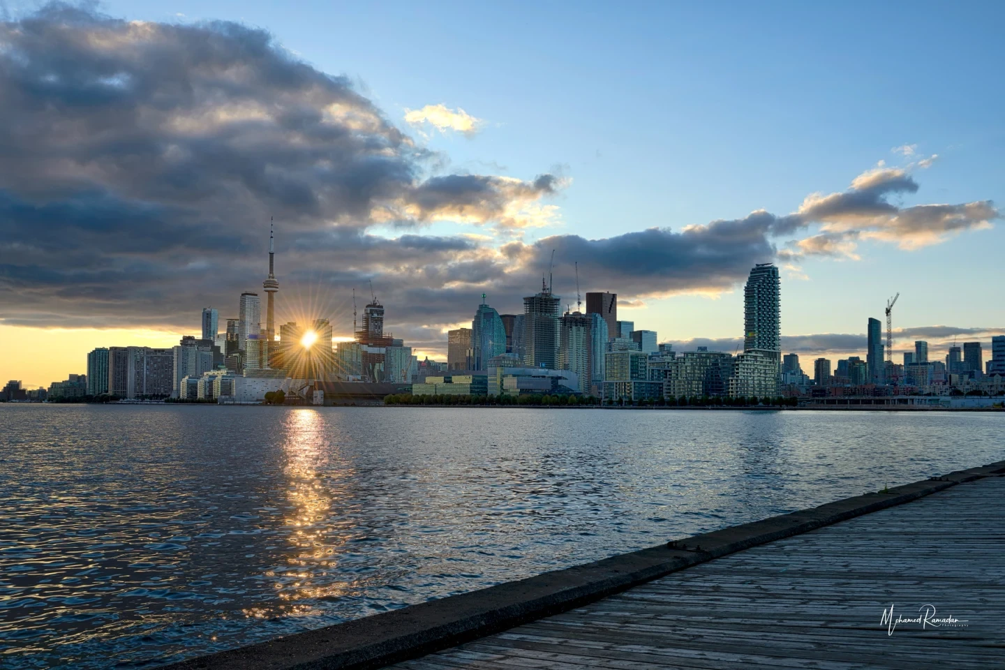 Toronto Polson Pier Golden Sunset Warm Reflection