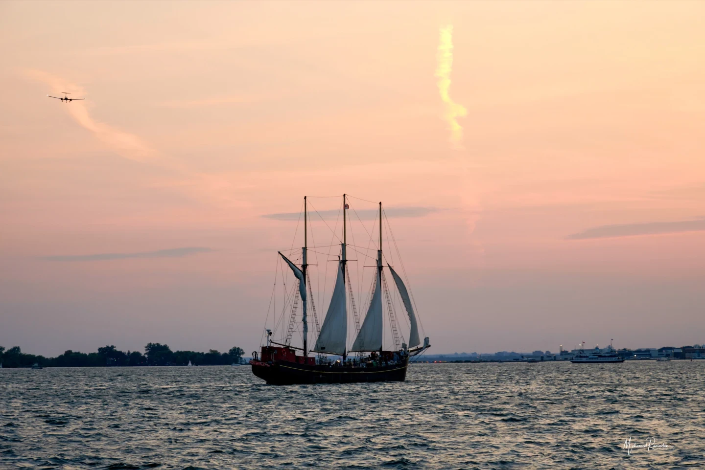 Toronto Sailboat Sailing Away Golden Hour