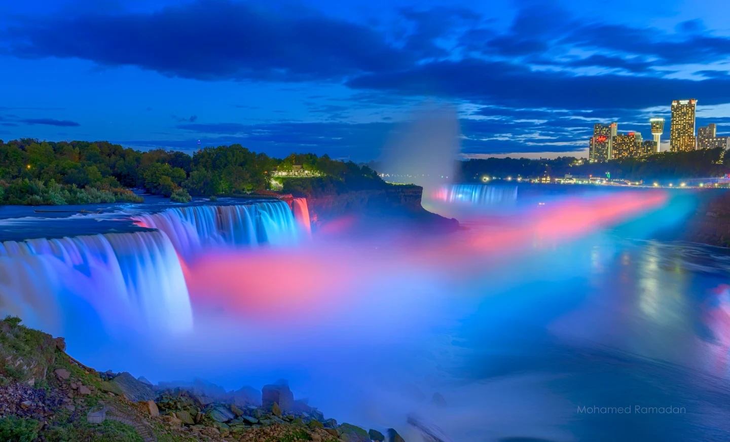 Niagara Falls Colorful Illumination Second Perspective