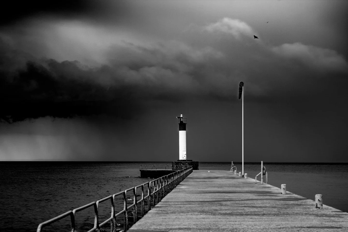 Oakville Pier Lighthouse Storm
