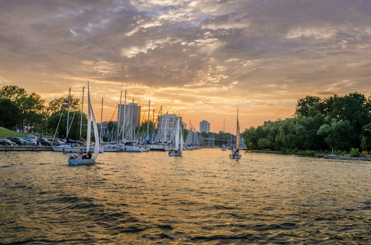 Hamilton Harbour Sailboats Blue Hour