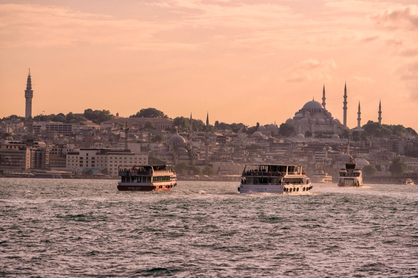 Istanbul Bosphorus Golden Hour Dusk