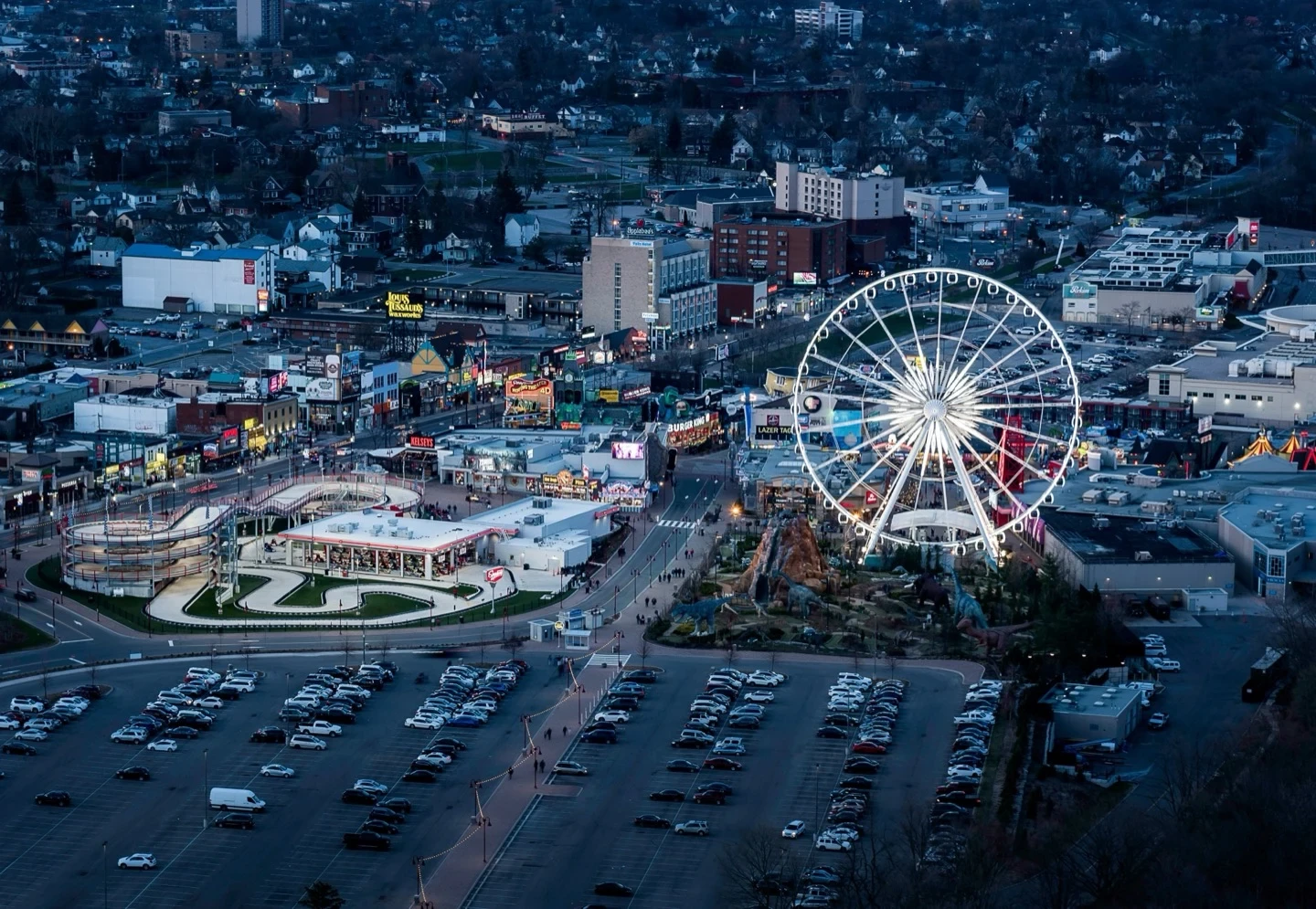 Niagara Falls Ferris Wheel Blue Hour Dusk