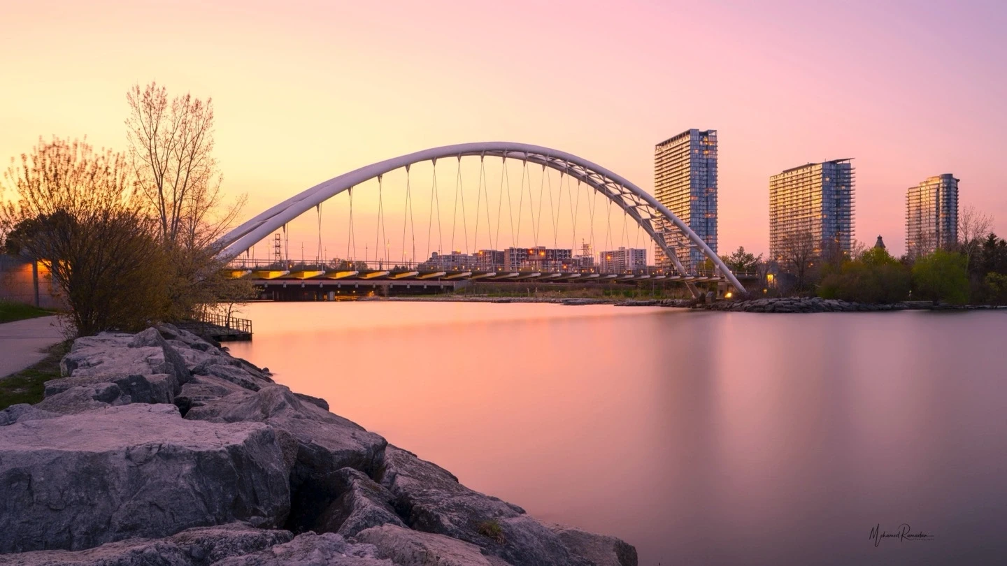 Toronto Humber Bay Arch Bridge Dusk