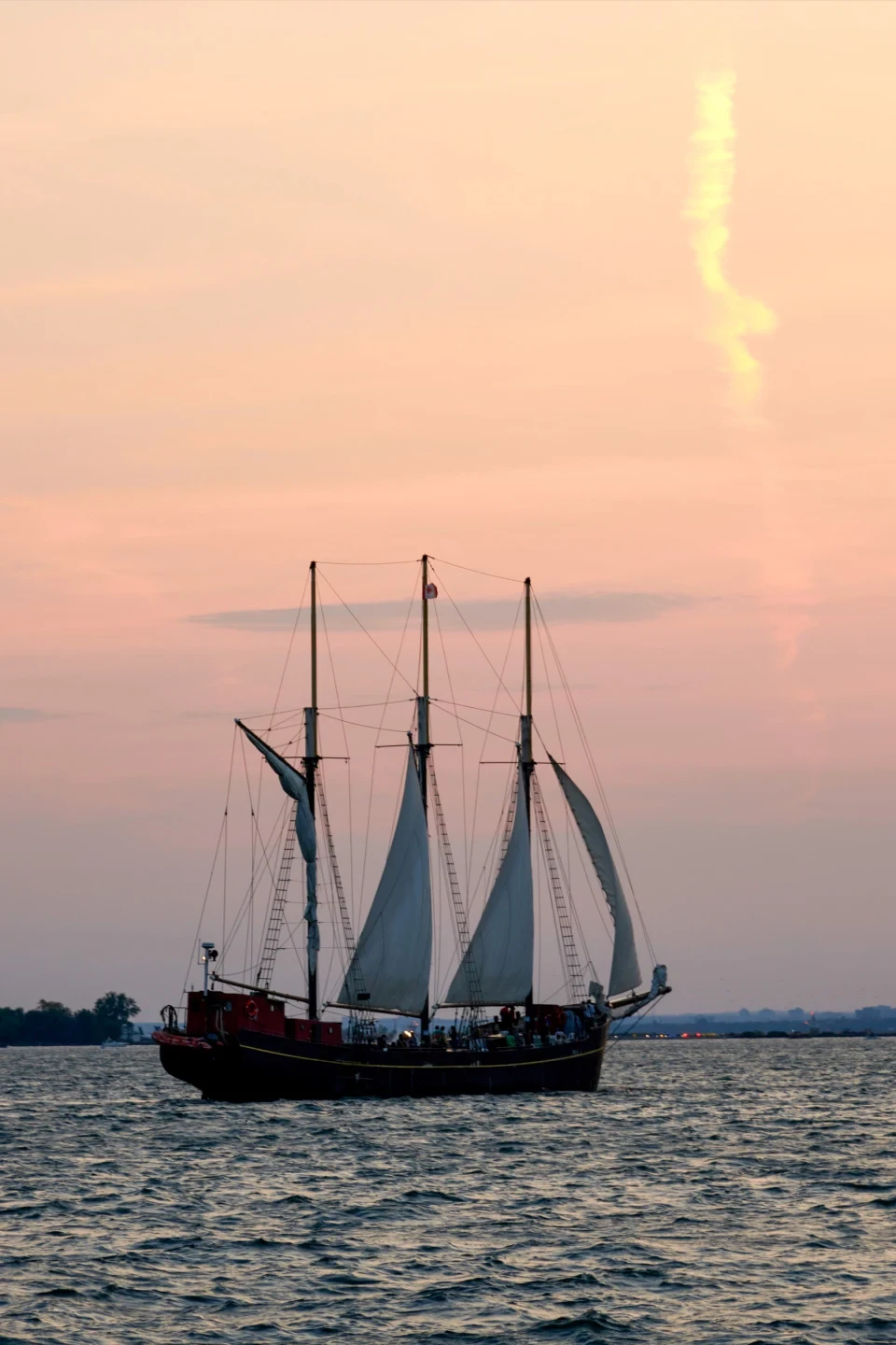 Toronto Sailboat Sailing Away Golden Hour