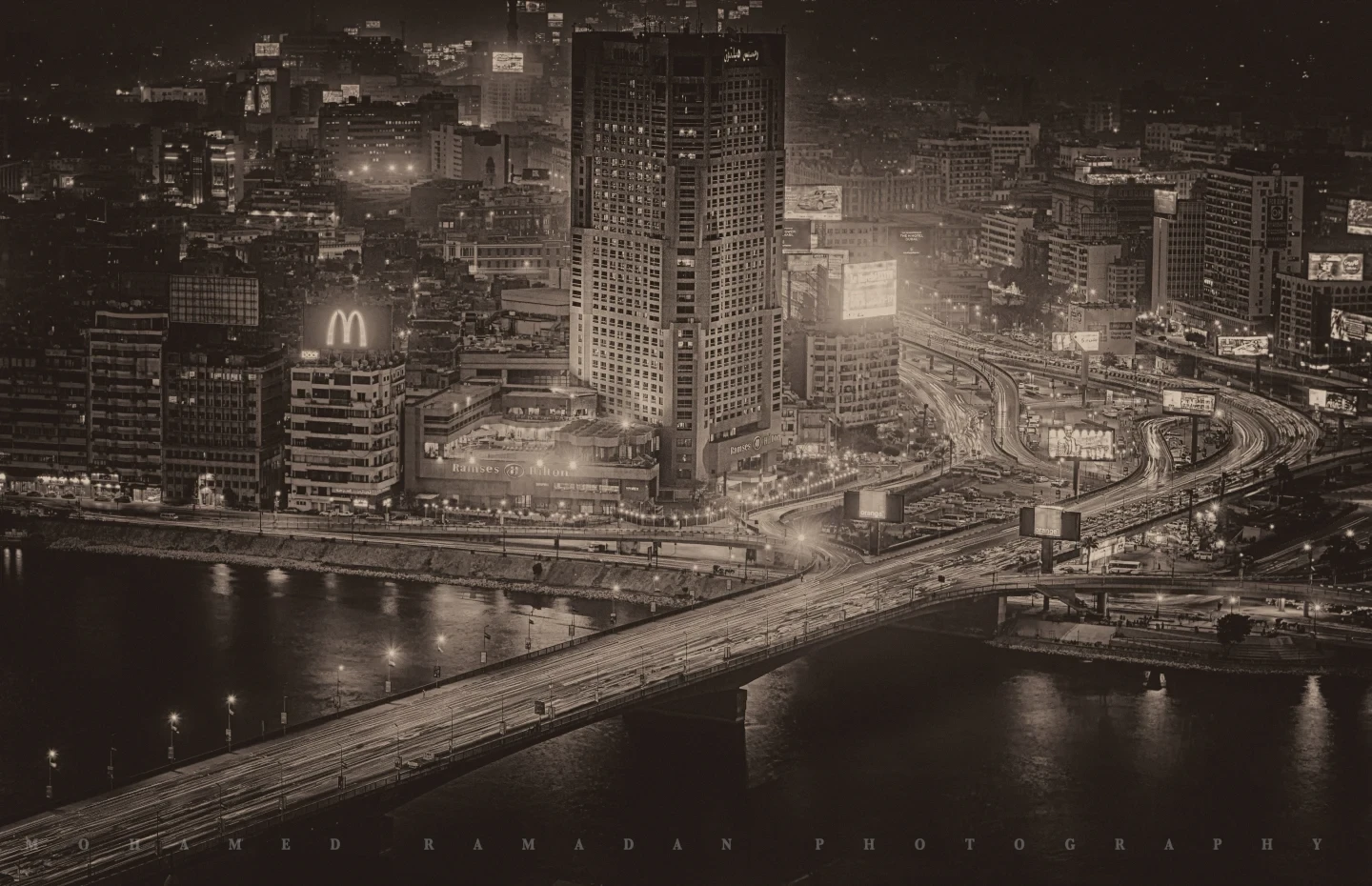 Cairo Cityscape Black White Fine Art