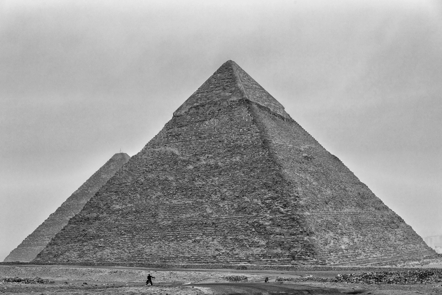 Giza Pyramids Black White Fine Art Egypt