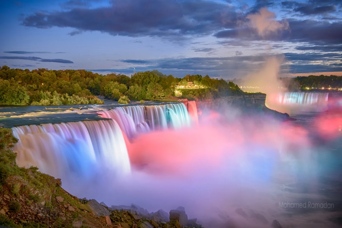 Niagara Falls Colorful Illumination Fine Art