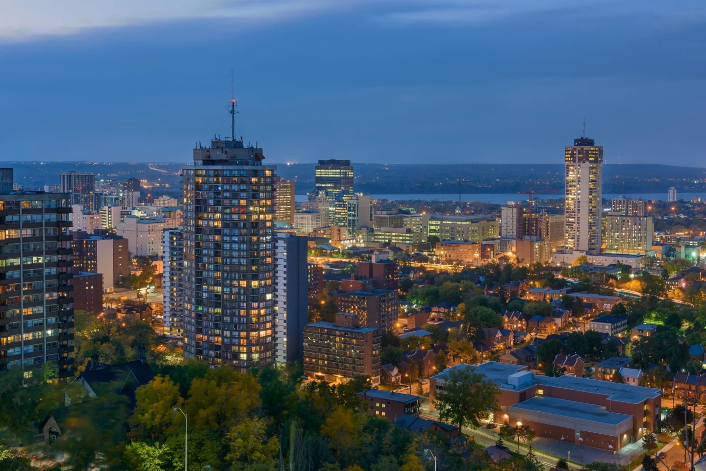 Hamilton Aerial View Sunset Golden Hour