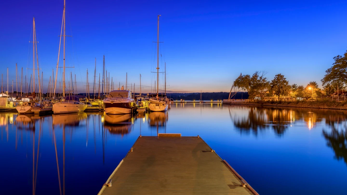 Hamilton Harbour Golden Sunset Reflection