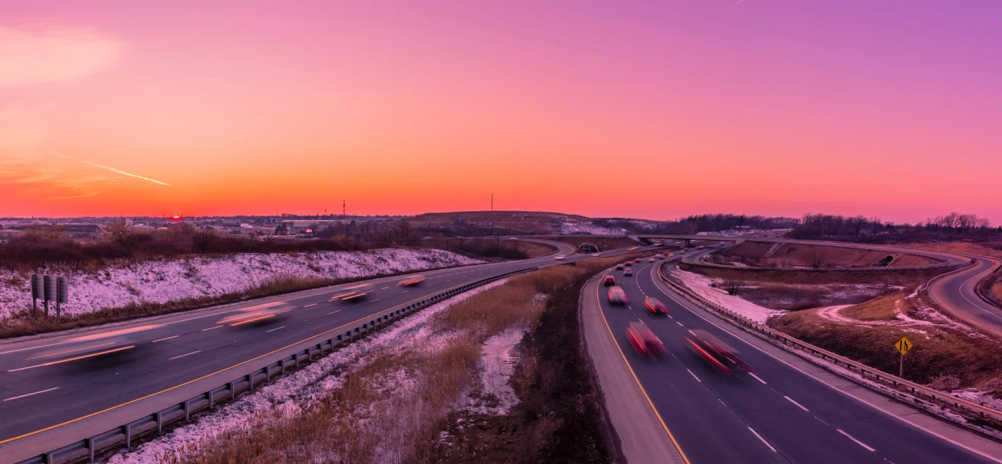 Hamilton Linc Highway Aerial Sunset