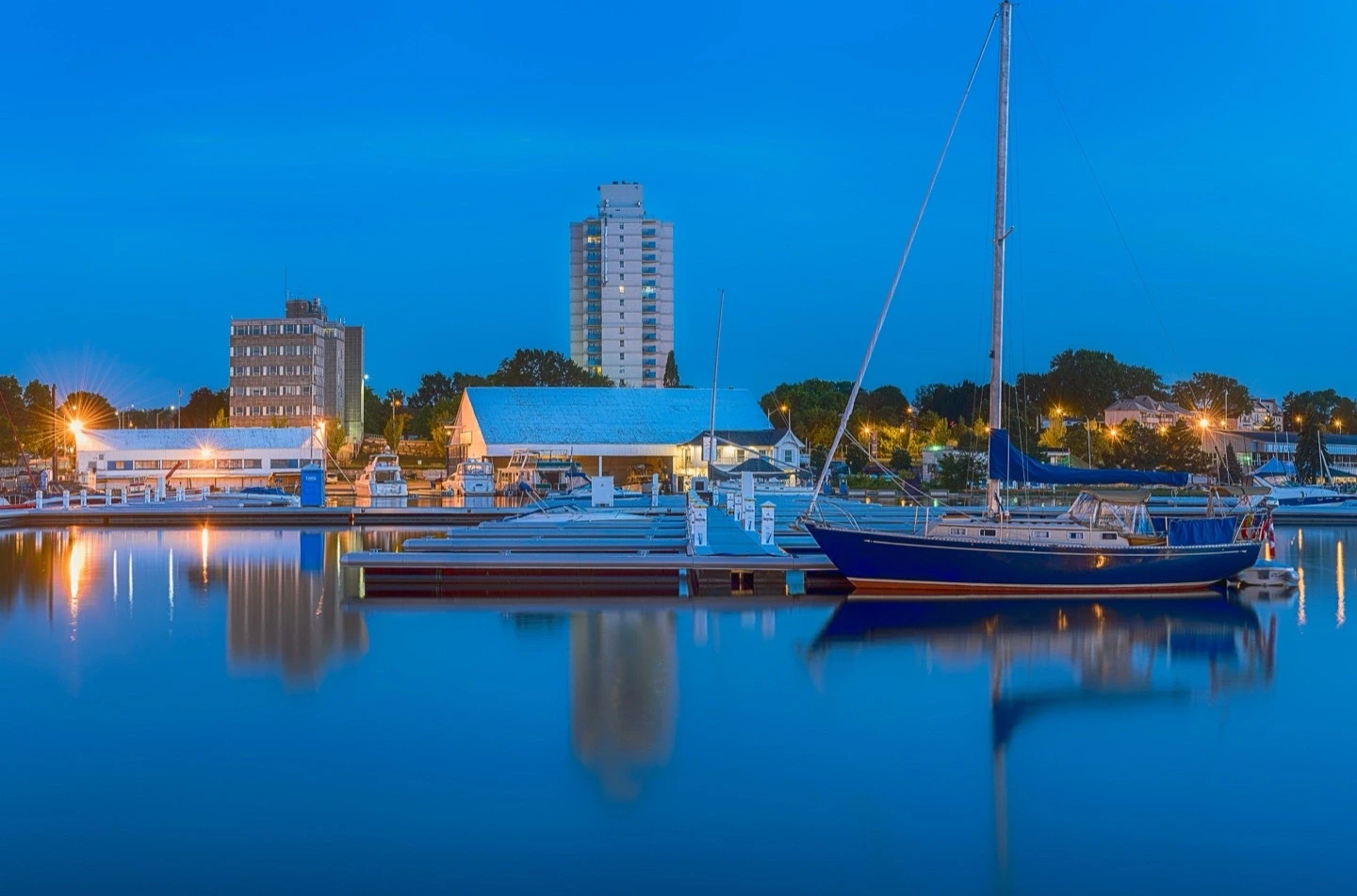Hamilton Harbour Night Long Exposure