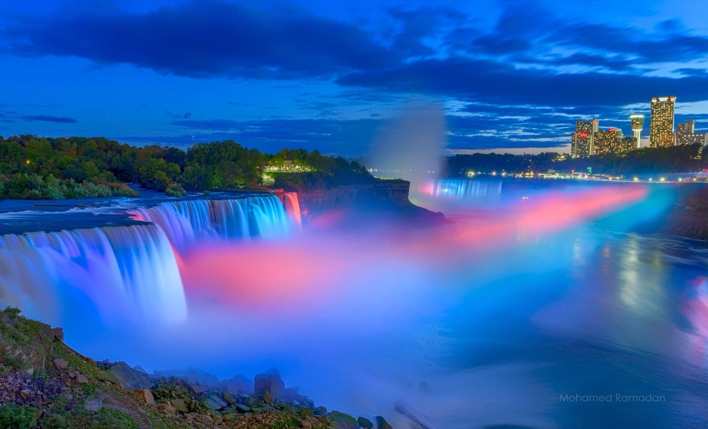 Niagara Falls Colorful Illumination Second Perspective