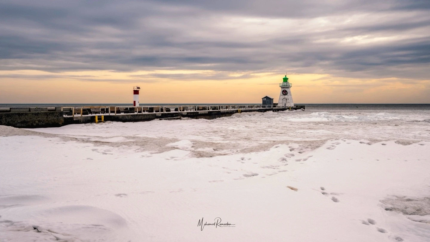 Oakville Lighthouse Pier Golden Hour Lake Ontario