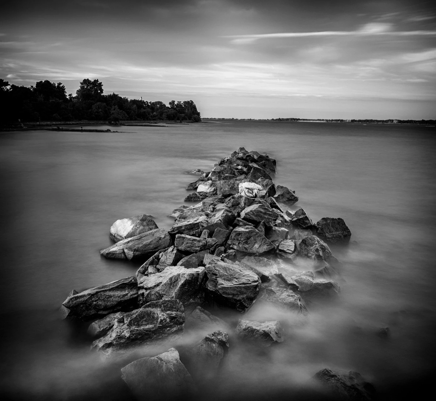 Toronto Pier Black White Long Exposure