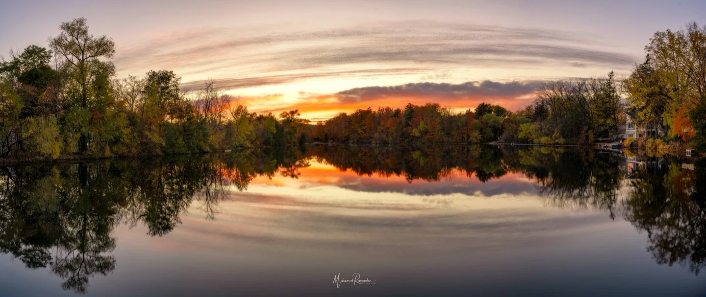 Mill Pond Light Trails Long Exposure Panorama